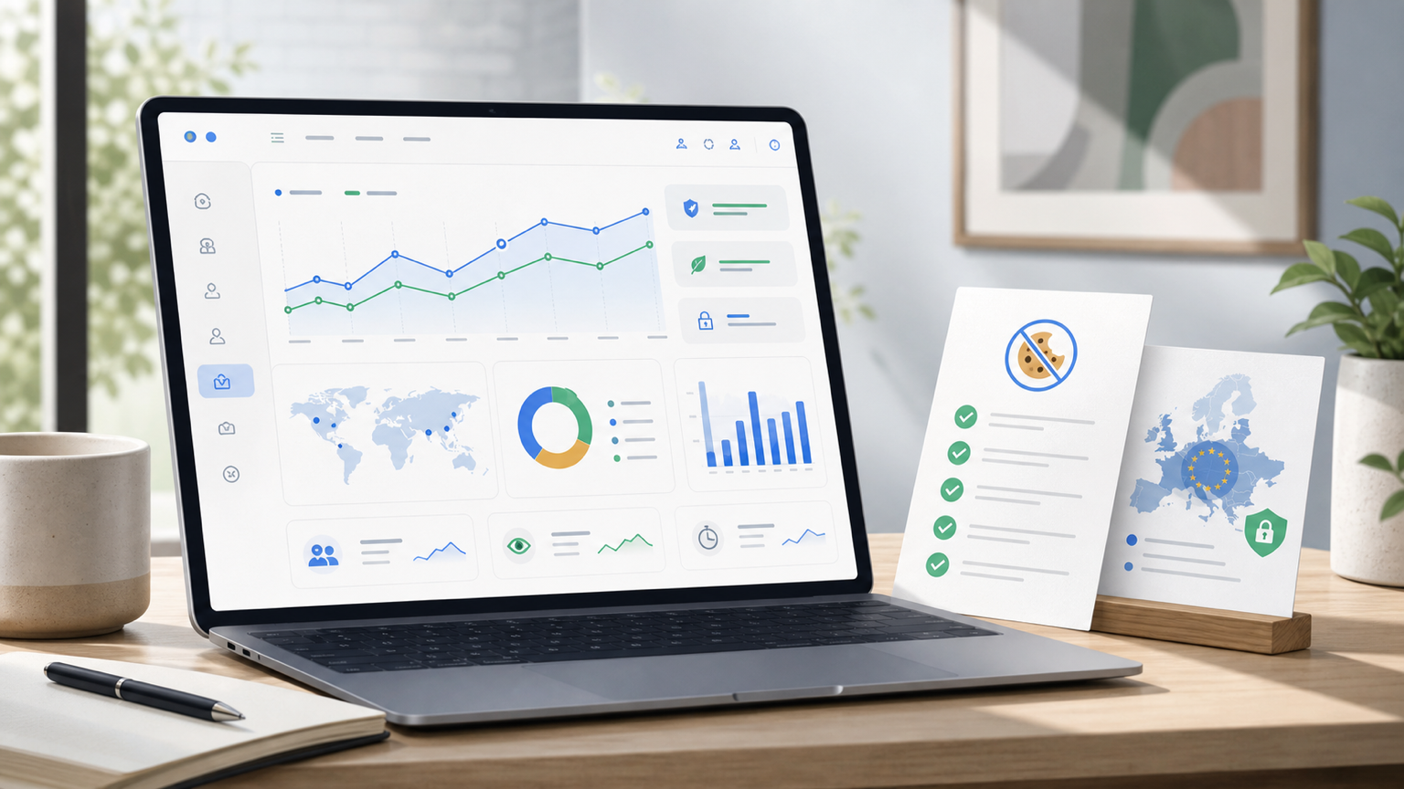 Plausible Analytics privacy-friendly dashboard concept for a UK SME