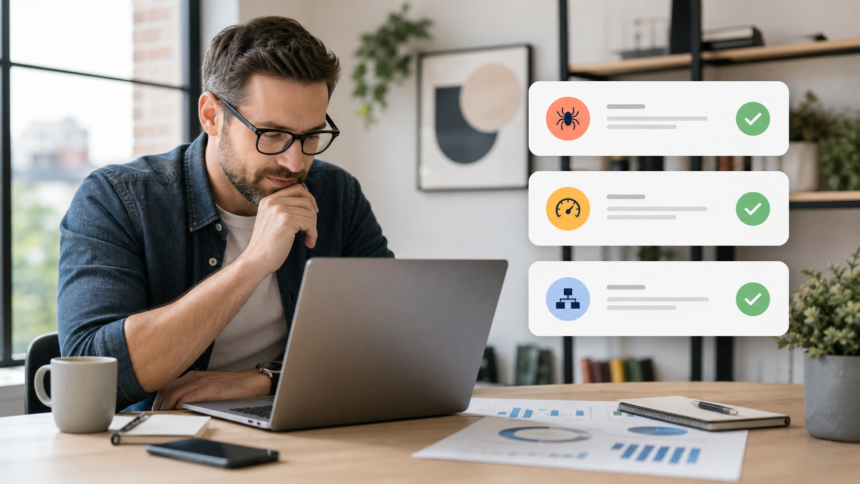 UK small business owner comparing website SEO audit tools